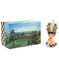 MacKenzie-Childs Granny Kitsch Lady Portrait Glass Ornament< Holiday