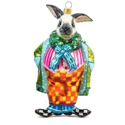 MacKenzie-Childs Granny Kitsch Rabbit Glass Ornament< Holiday