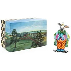 MacKenzie-Childs Granny Kitsch Rabbit Glass Ornament< Holiday