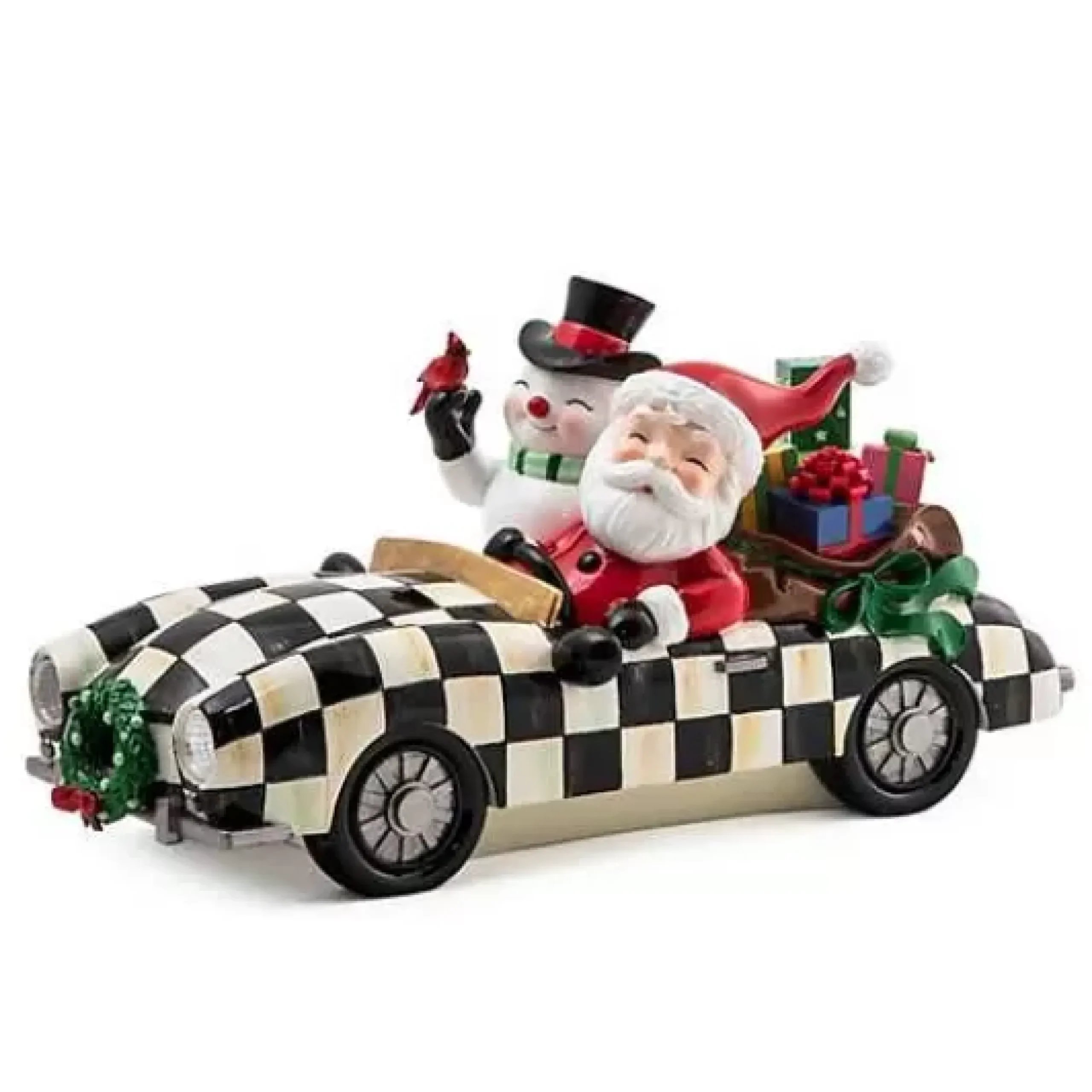 MacKenzie-Childs Granny Kitsch Special Delivery Santa In Car< Holiday|Room Accents
