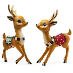 MacKenzie-Childs Granny Kitsch Tabletop Deer, Set of 2< Holiday|Decor Sets