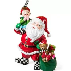 MacKenzie-Childs Granny Kitsch Trophy Santa Elf< Holiday|Outdoor