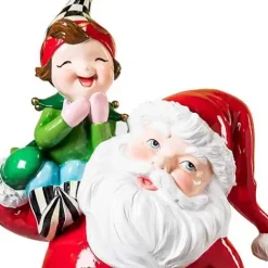 MacKenzie-Childs Granny Kitsch Trophy Santa Elf< Holiday|Outdoor
