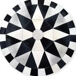 MacKenzie-Childs Greenwich Hair on Hide 6' Round Rug< Rugs