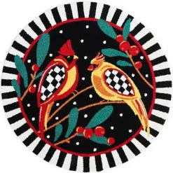 MacKenzie-Childs Holiday Cardinal 3' Round Rug< Holiday|Rugs