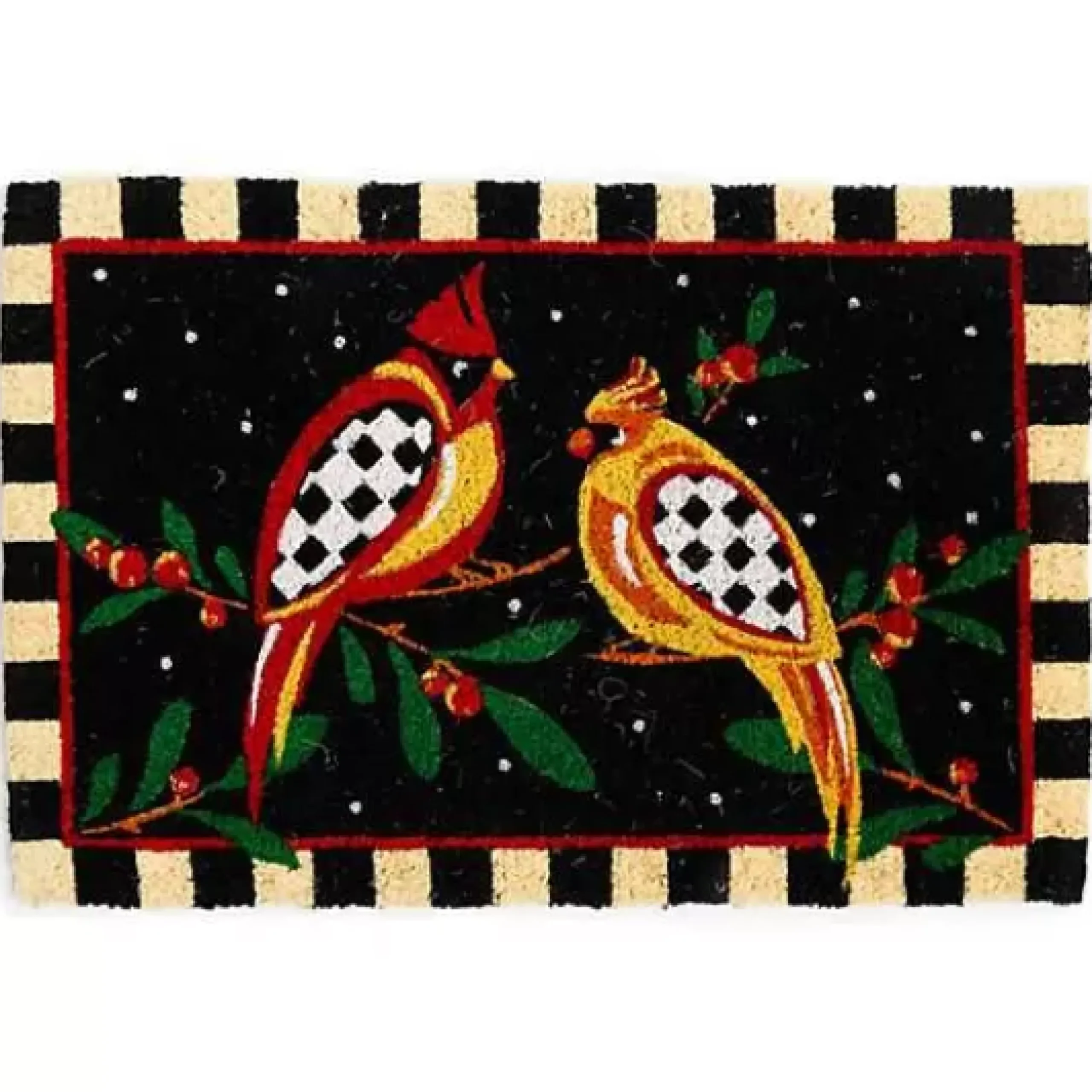 MacKenzie-Childs Holiday Cardinal Entrance Mat< Outdoor|Rugs