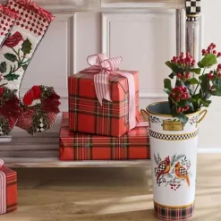 MacKenzie-Childs Holiday Cardinal Metal Flower Buckets, Set of 3< Holiday|Decor Sets