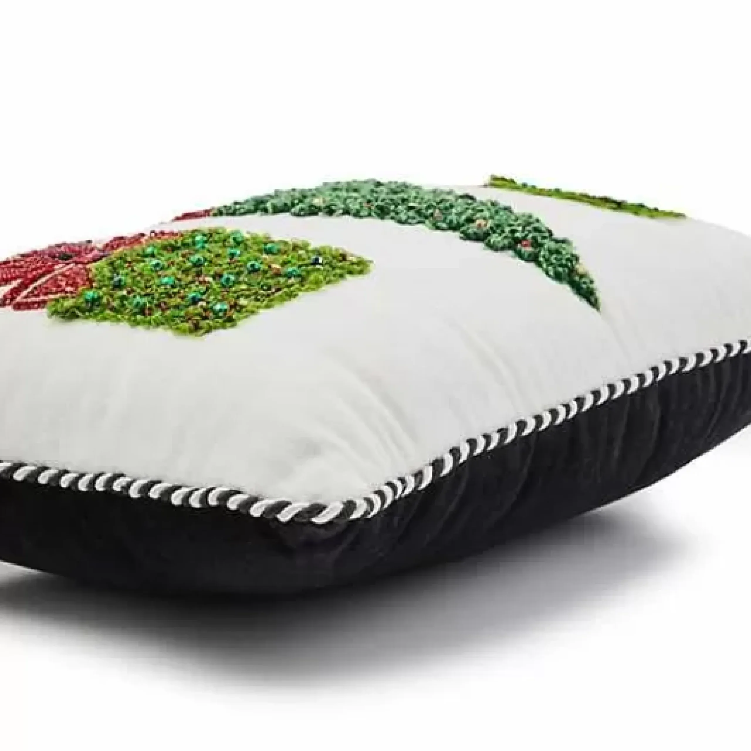MacKenzie-Childs Holiday Topiary Beaded Lumbar Pillow< Pillows, Throws, & Cushions