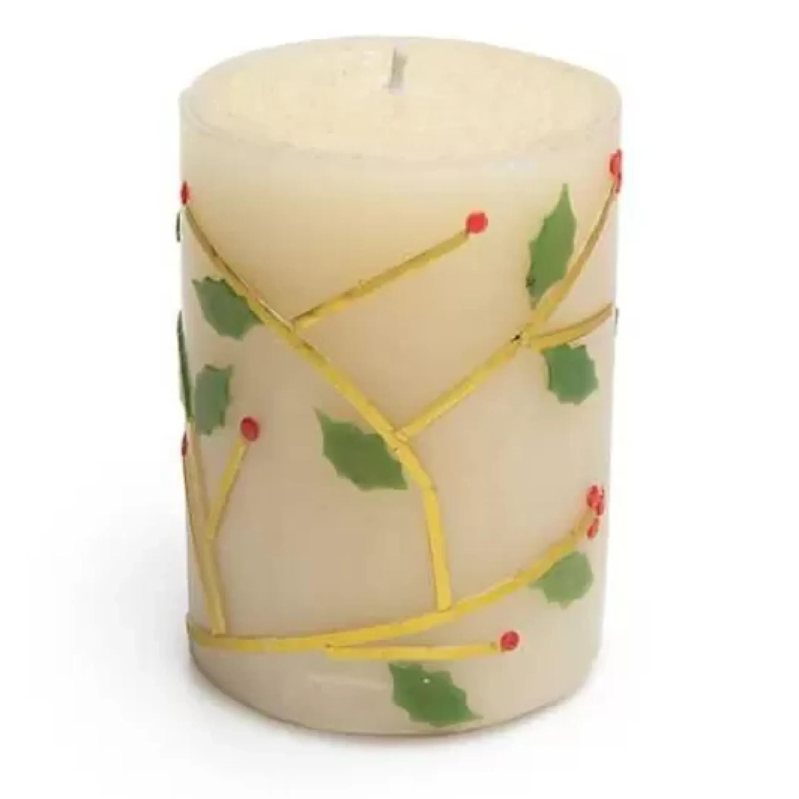 MacKenzie-Childs Holly 4 Pillar Candle< Holiday|Candles & Fragrances