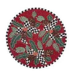 MacKenzie-Childs Holly Holiday Beaded Placemat< Holiday|Table Accessories