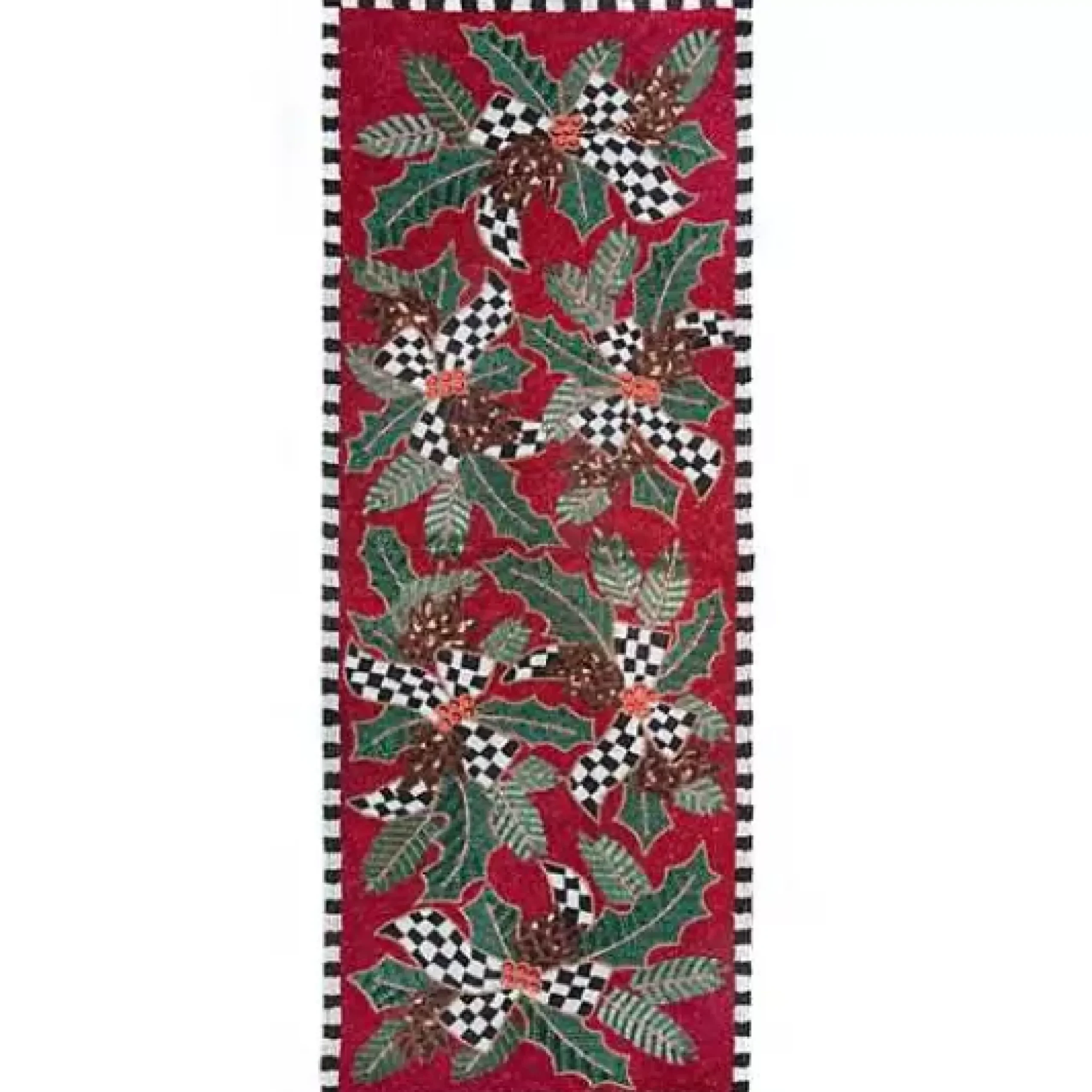 MacKenzie-Childs Holly Holiday Beaded Runner< Holiday|Table Accessories