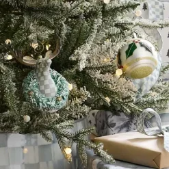 MacKenzie-Childs Holly Leaf Glass Ball Ornaments, Set of 6< Holiday
