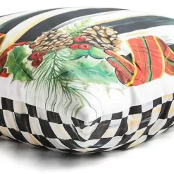MacKenzie-Childs Holly Stripe Throw Pillow< Holiday|Pillows, Throws, & Cushions