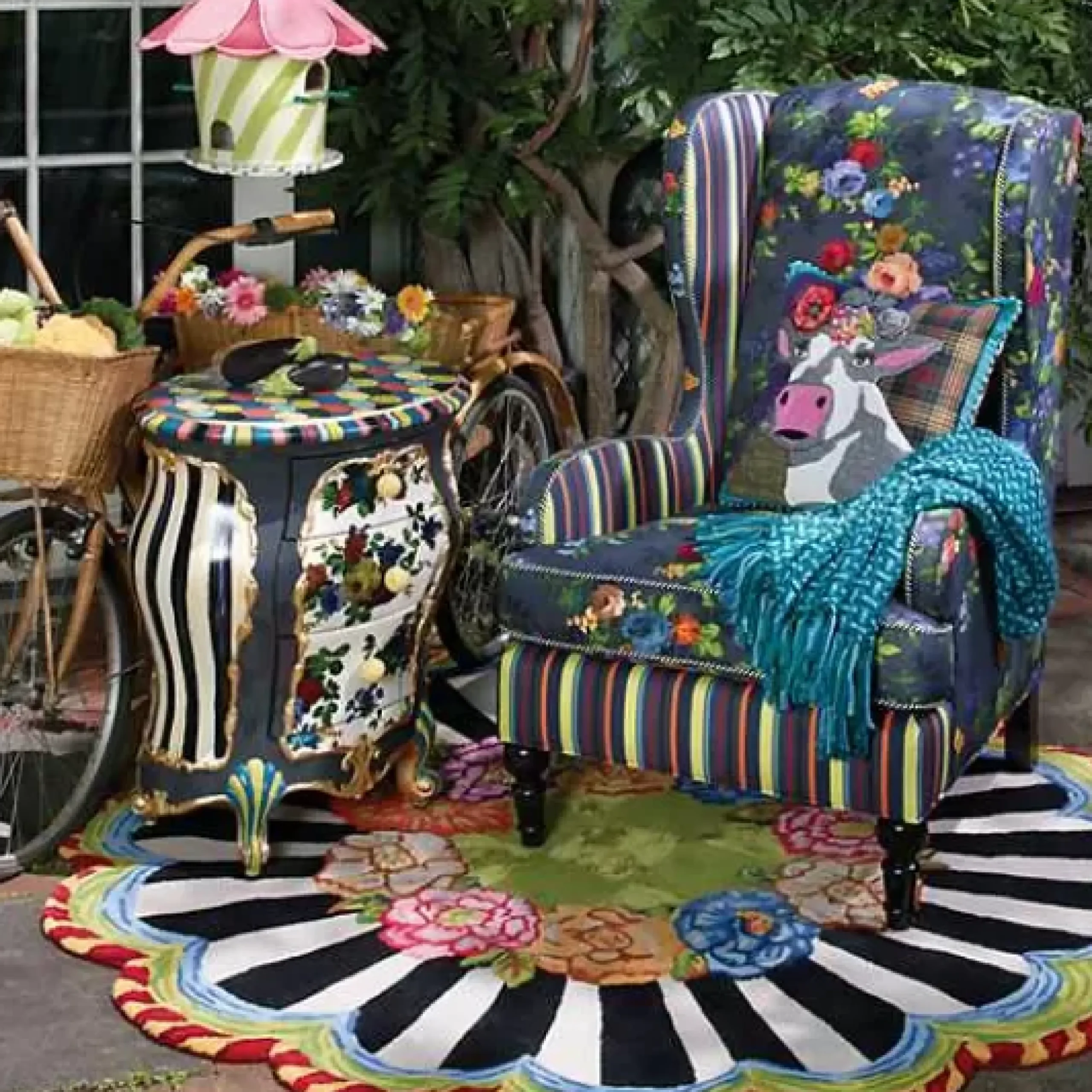 MacKenzie-Childs Hollyhock Birdhouse< Spring|Outdoor