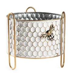 MacKenzie-Childs Honeycomb Small Tin Planter< Spring|Greenery & Florals