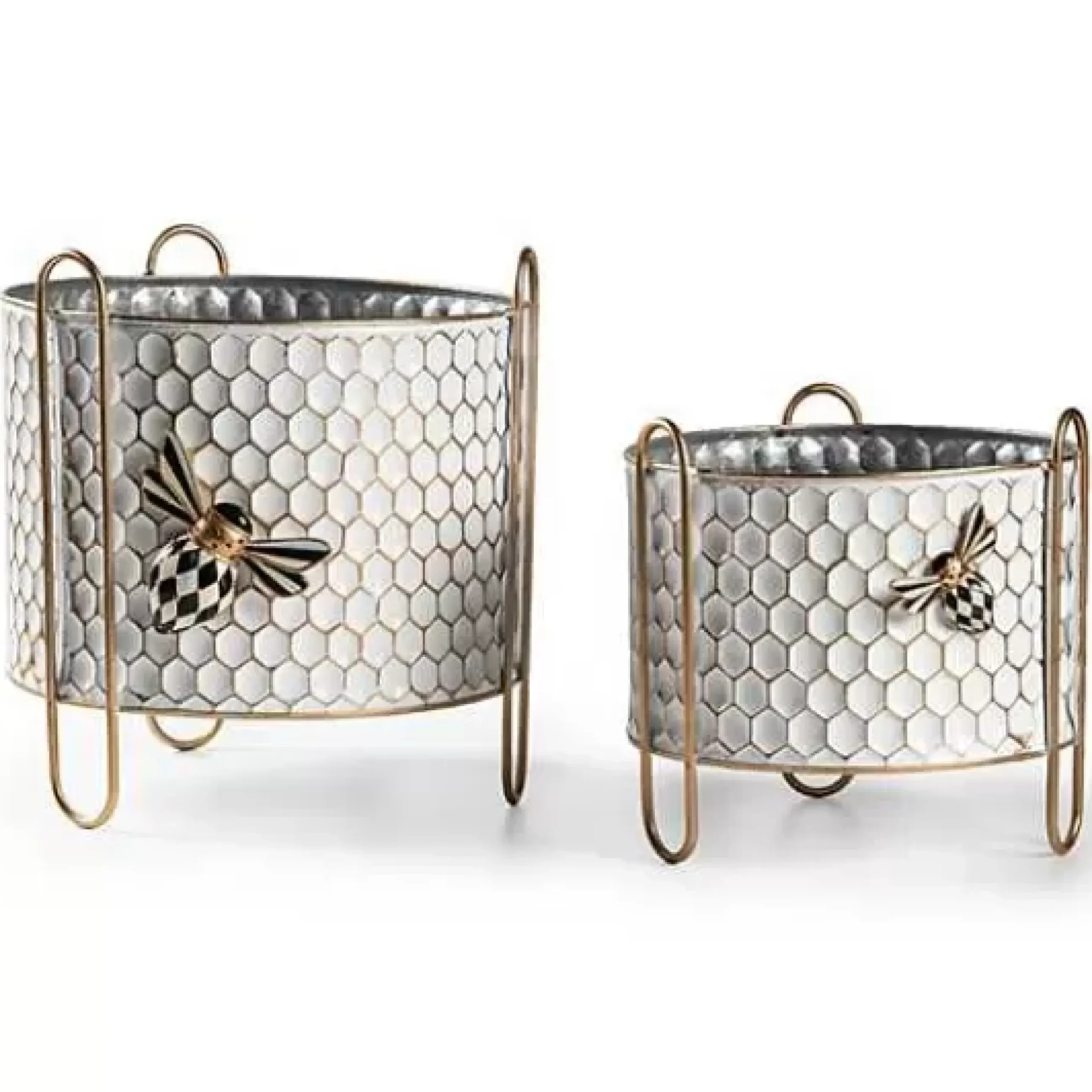 MacKenzie-Childs Honeycomb Small Tin Planter< Spring|Greenery & Florals