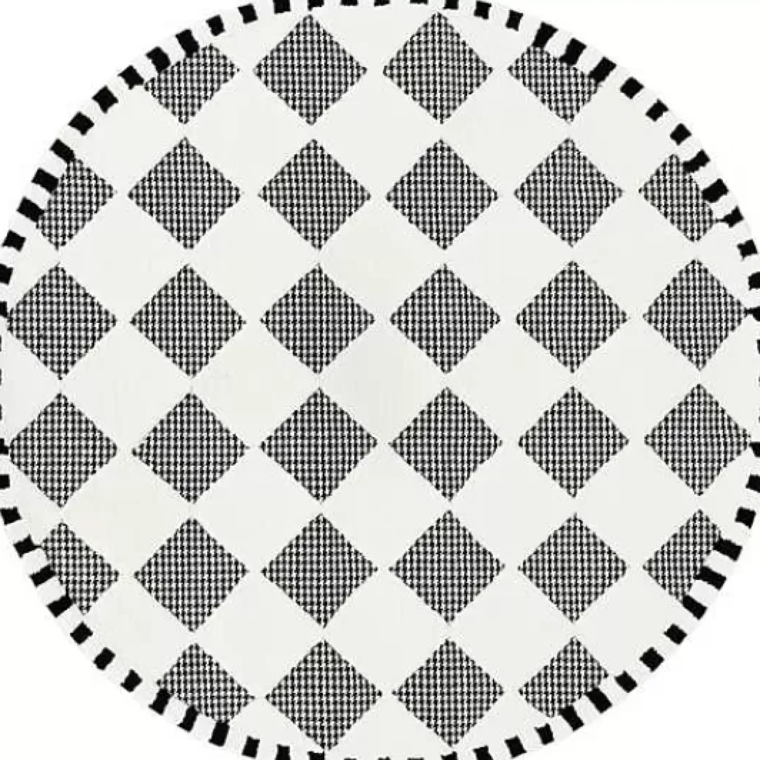 MacKenzie-Childs Houndstooth Check Diamond 6' Round Rug< Rugs