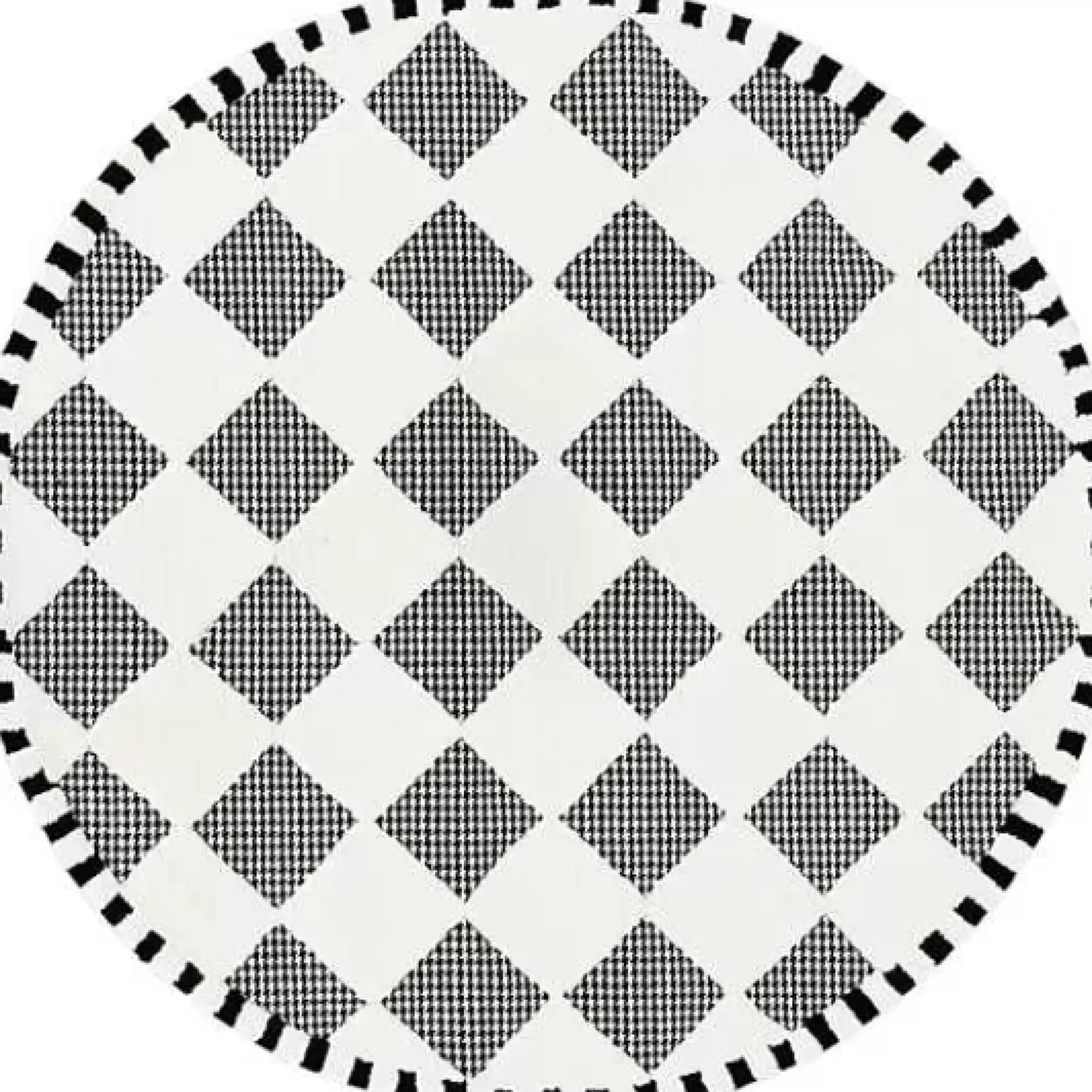 MacKenzie-Childs Houndstooth Check Diamond 6' Round Rug< Rugs