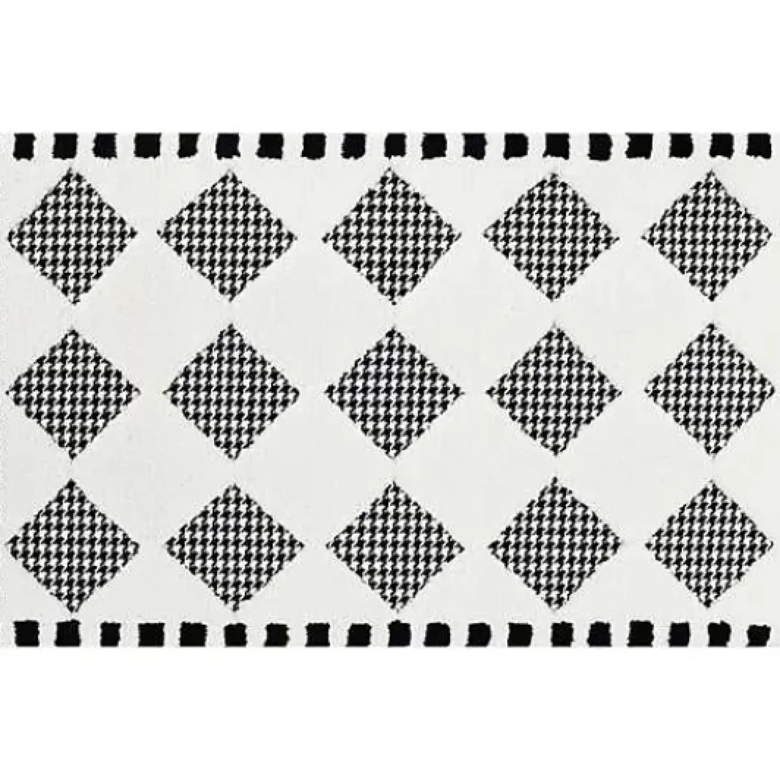 MacKenzie-Childs Houndstooth Check Diamond 2'3 x 3'9 Rug< Rugs