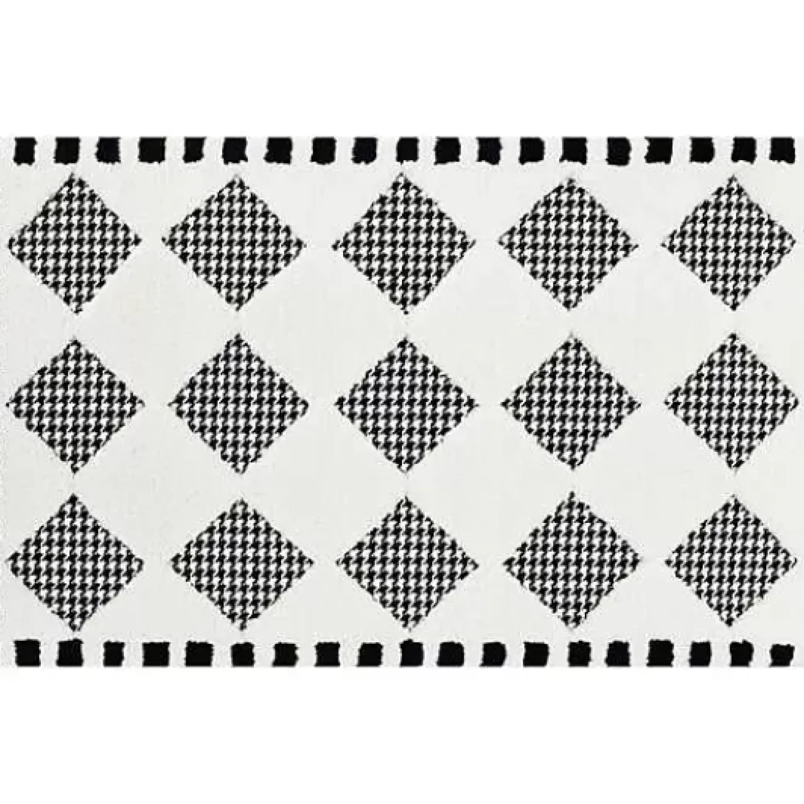 MacKenzie-Childs Houndstooth Check Diamond 2'3 x 3'9 Rug< Rugs