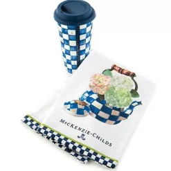 MacKenzie-Childs Hydrangea Tea Kettle Dish Towel< Spring|Kitchen & Table Linens