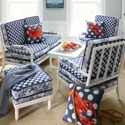 MacKenzie-Childs Indigo Villa Outdoor Loveseat< Outdoor|Spring