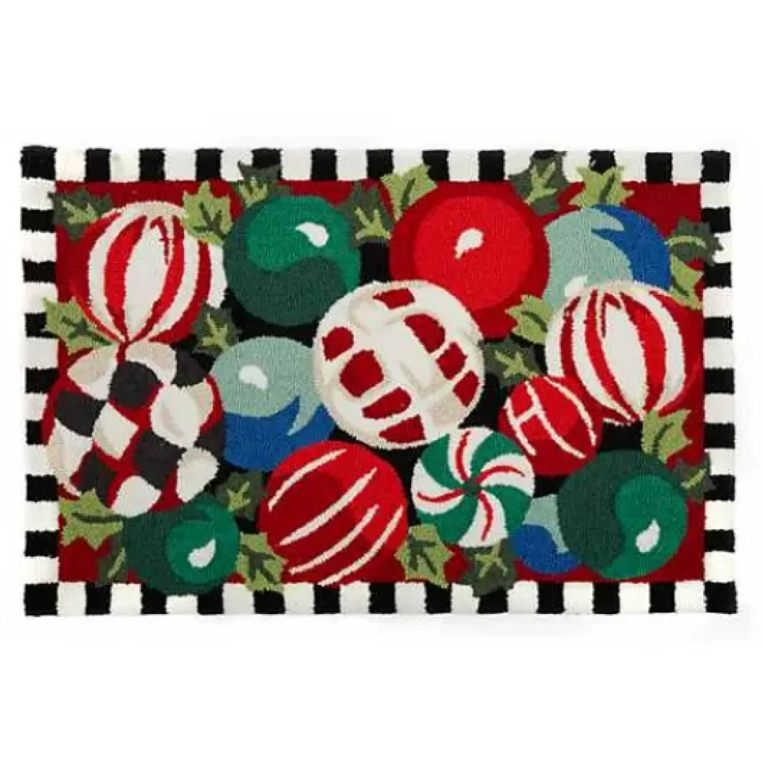 MacKenzie-Childs Jolly Ornaments 2' x 3' Rug< Holiday|Rugs