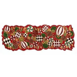MacKenzie-Childs Jolly Ornaments Beaded Table Runner< Holiday|Table Accessories