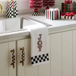 MacKenzie-Childs JOY Check Hand Towel< Holiday|Bath & Bath Accessories