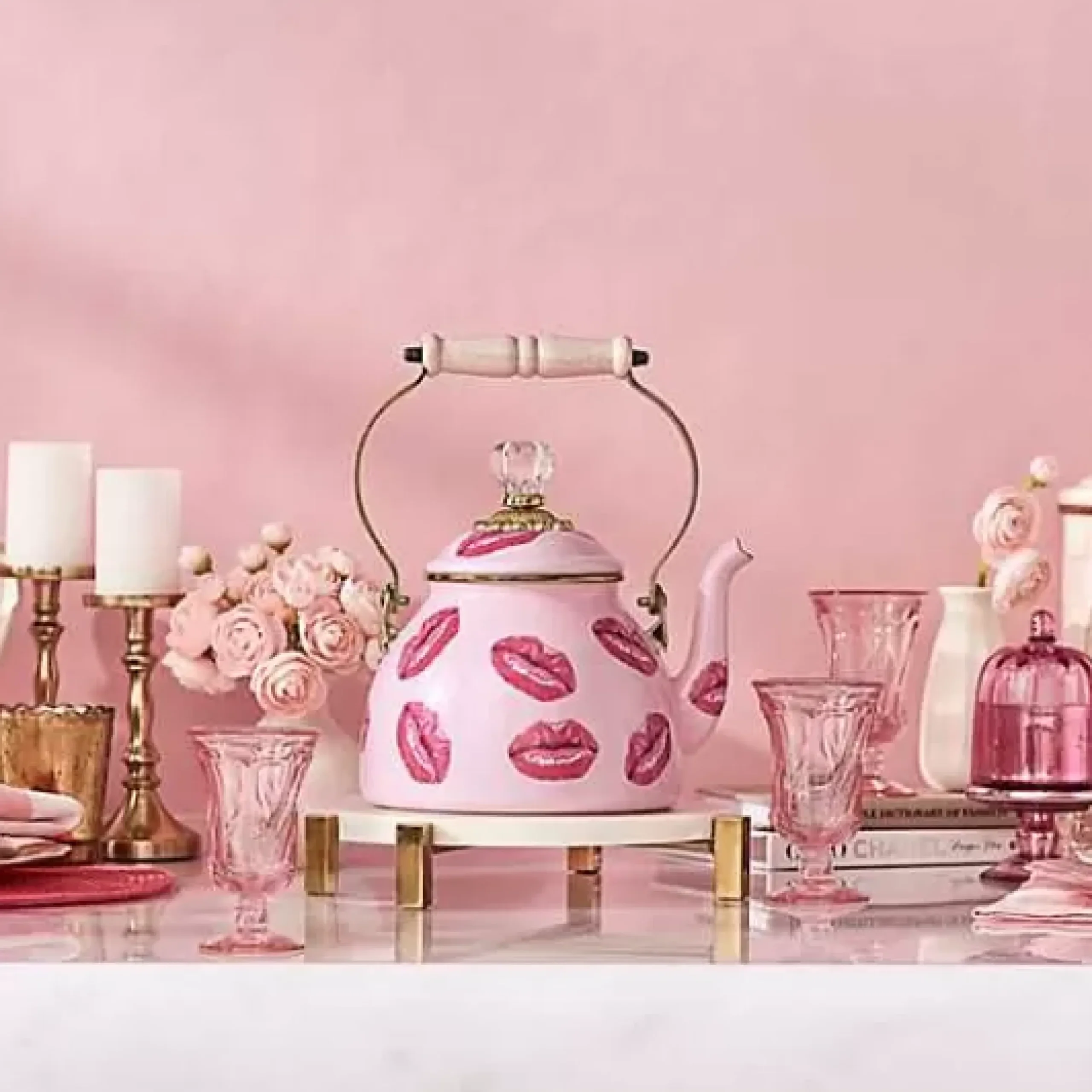 MacKenzie-Childs Kiss Me 2 Quart Tea Kettle< Fall Entertaining|Tea Kettles
