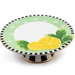 MacKenzie-Childs Lemon Large Pedestal Platter< Serveware