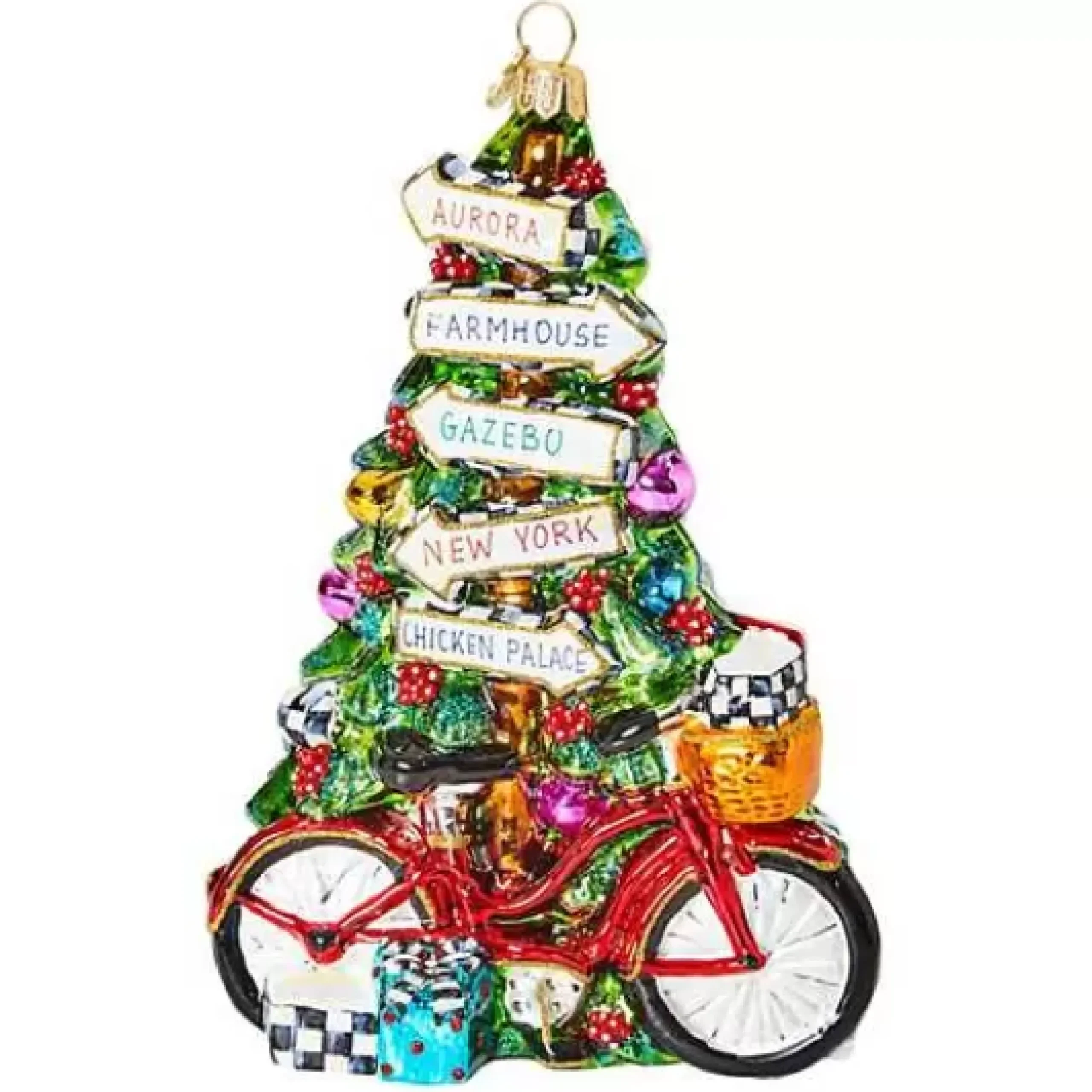 MacKenzie-Childs Mackenzie Childs Bicycle Glass Ornament< Holiday