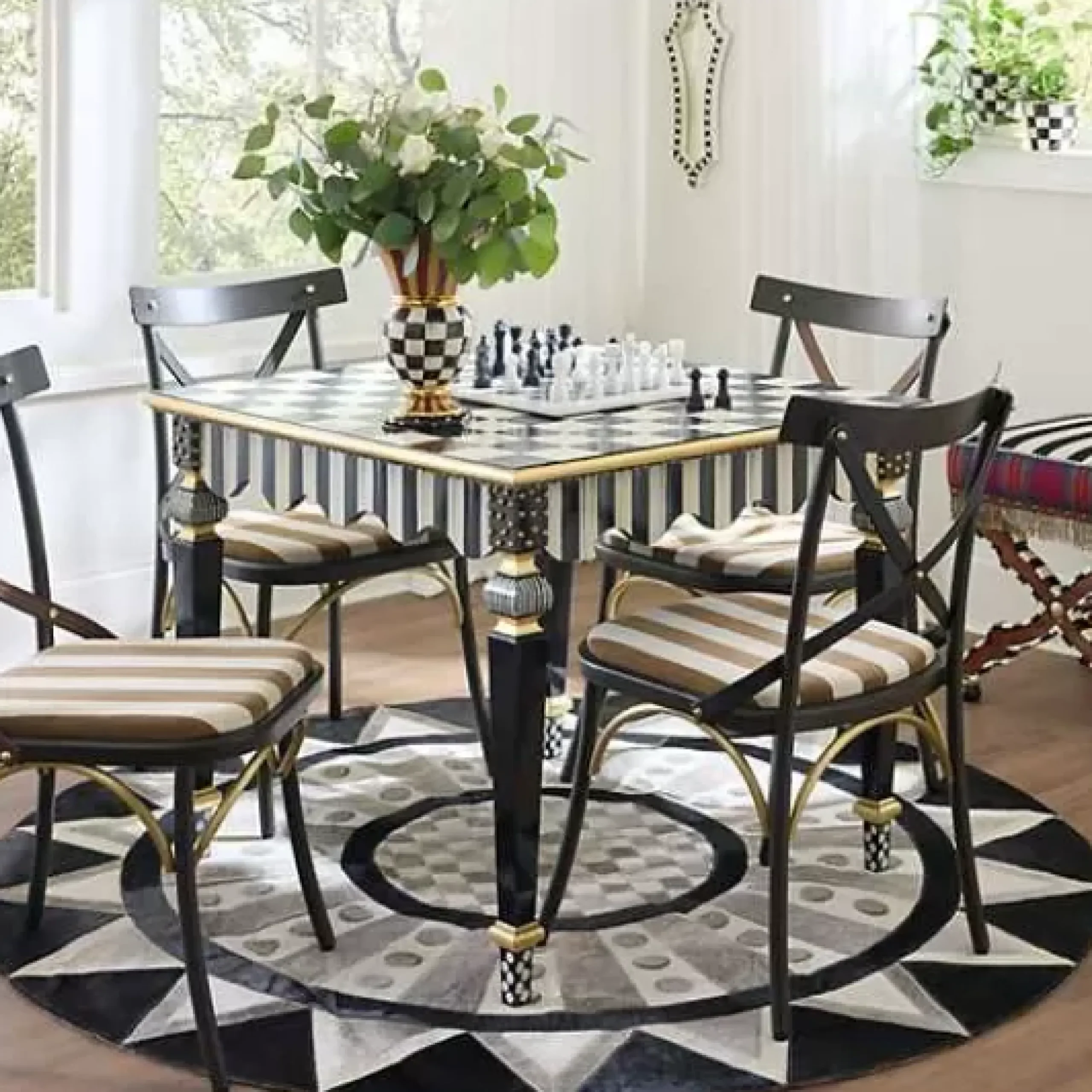 MacKenzie-Childs Madison Hair on Hide 6' Round Rug< Rugs
