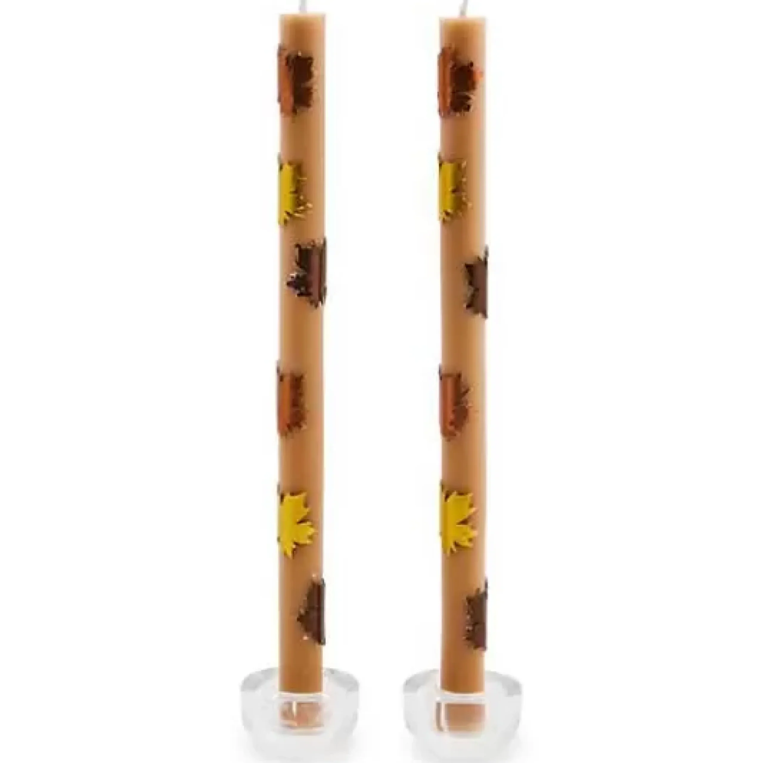 MacKenzie-Childs Maple Leaf Brown Dinner Candles, Set of 2< The Fall Shop|Candles & Fragrances