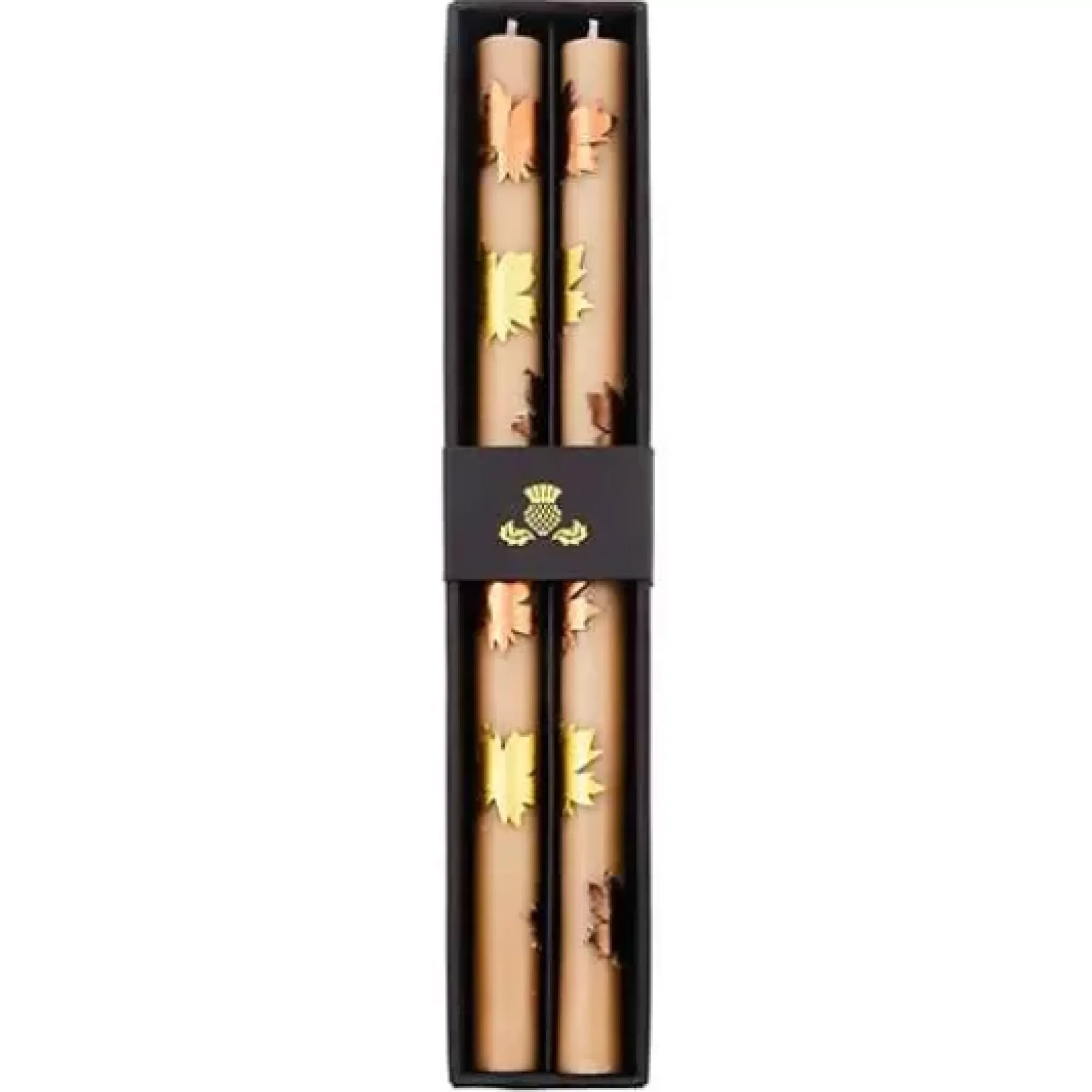 MacKenzie-Childs Maple Leaf Brown Dinner Candles, Set of 2< The Fall Shop|Candles & Fragrances