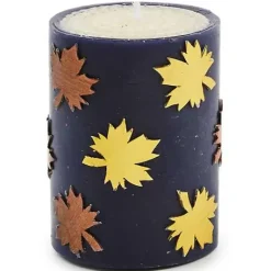 MacKenzie-Childs Maple Leaf Navy 4 Pillar Candle< The Fall Shop|Candles & Fragrances