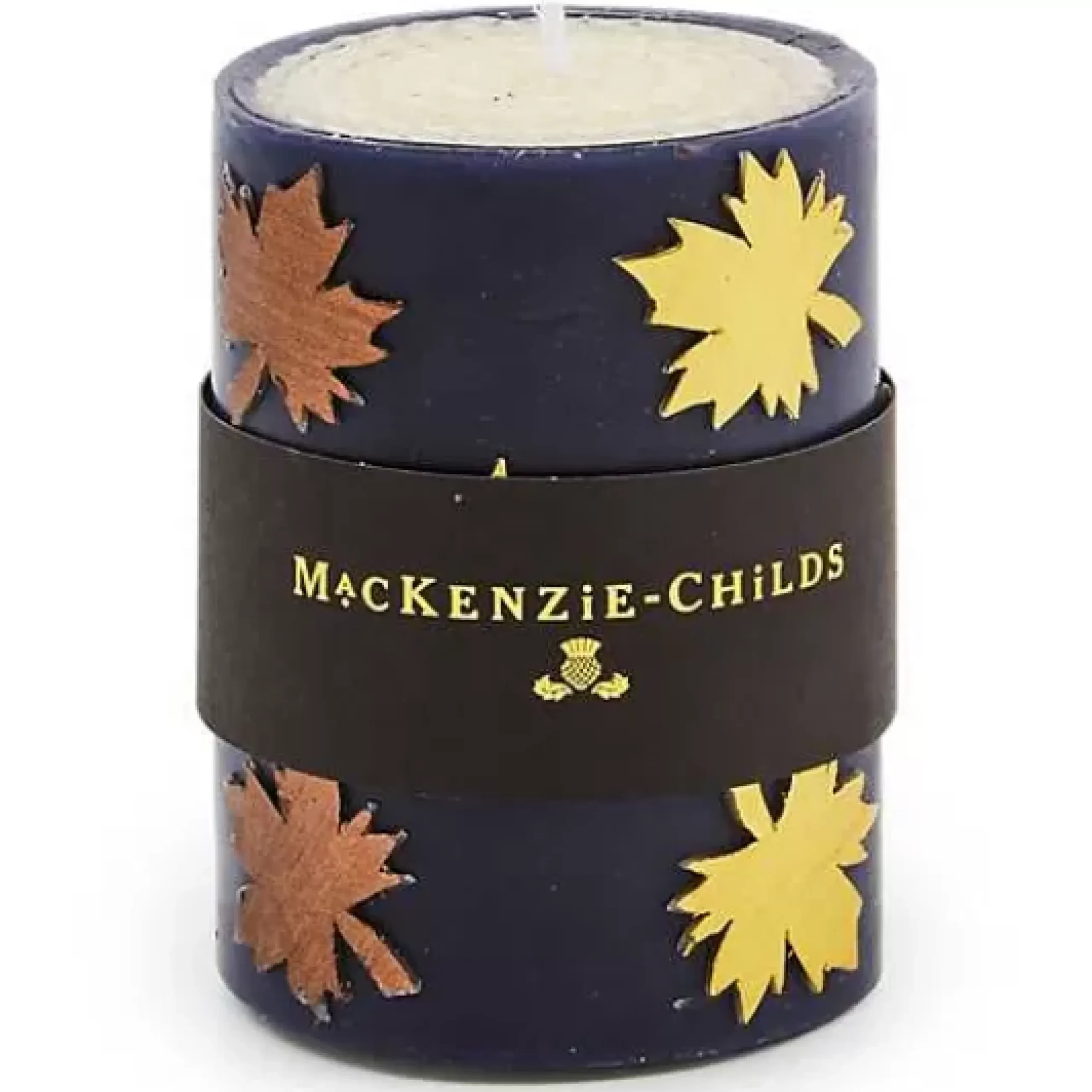 MacKenzie-Childs Maple Leaf Navy 4 Pillar Candle< The Fall Shop|Candles & Fragrances