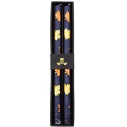 MacKenzie-Childs Maple Leaf Navy Dinner Candles, Set of 2< The Fall Shop|Candles & Fragrances