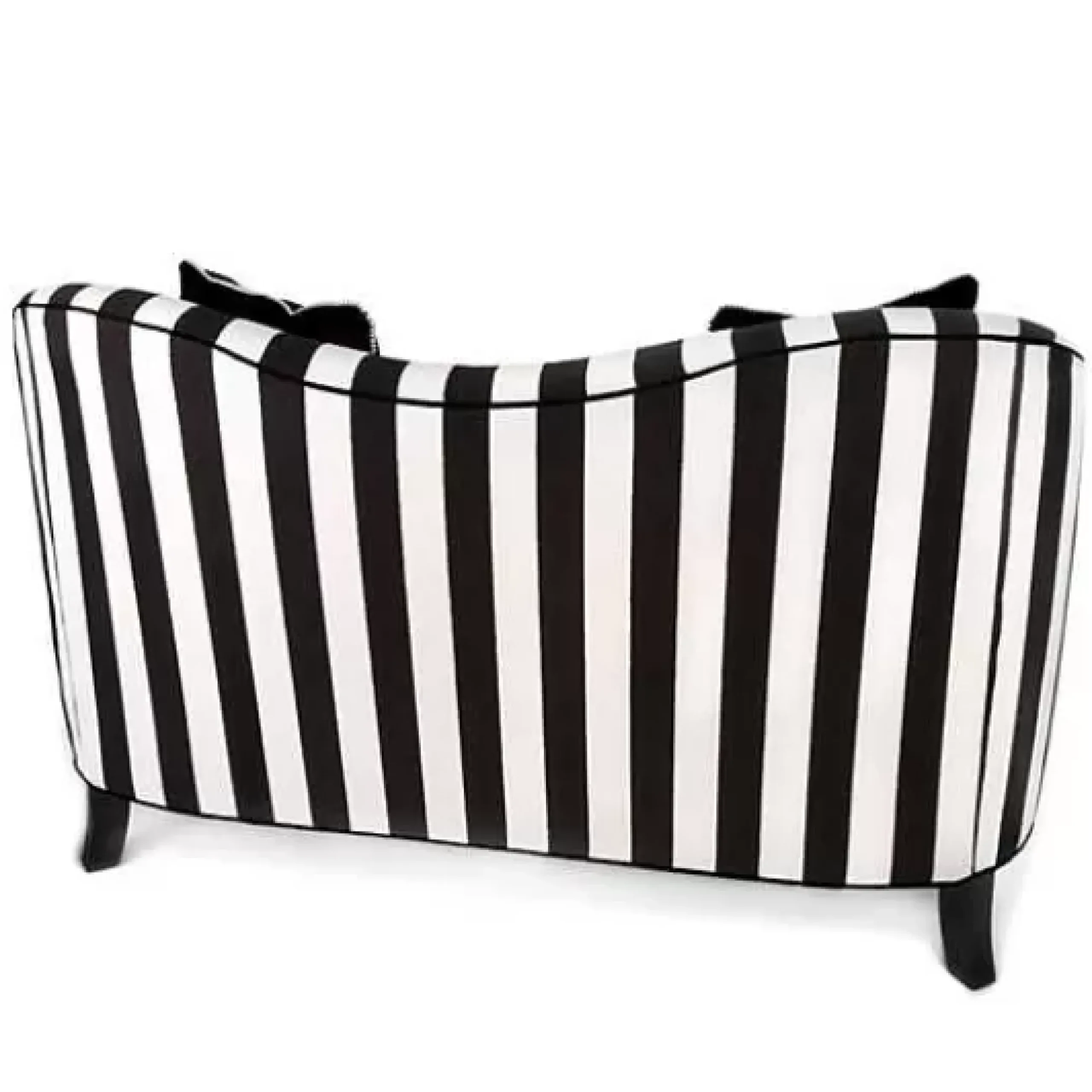 MacKenzie-Childs Marquee Black Stripe Chenille Loveseat< Living Room