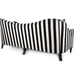 MacKenzie-Childs Marquee Black Stripe Chenille Sofa< Living Room