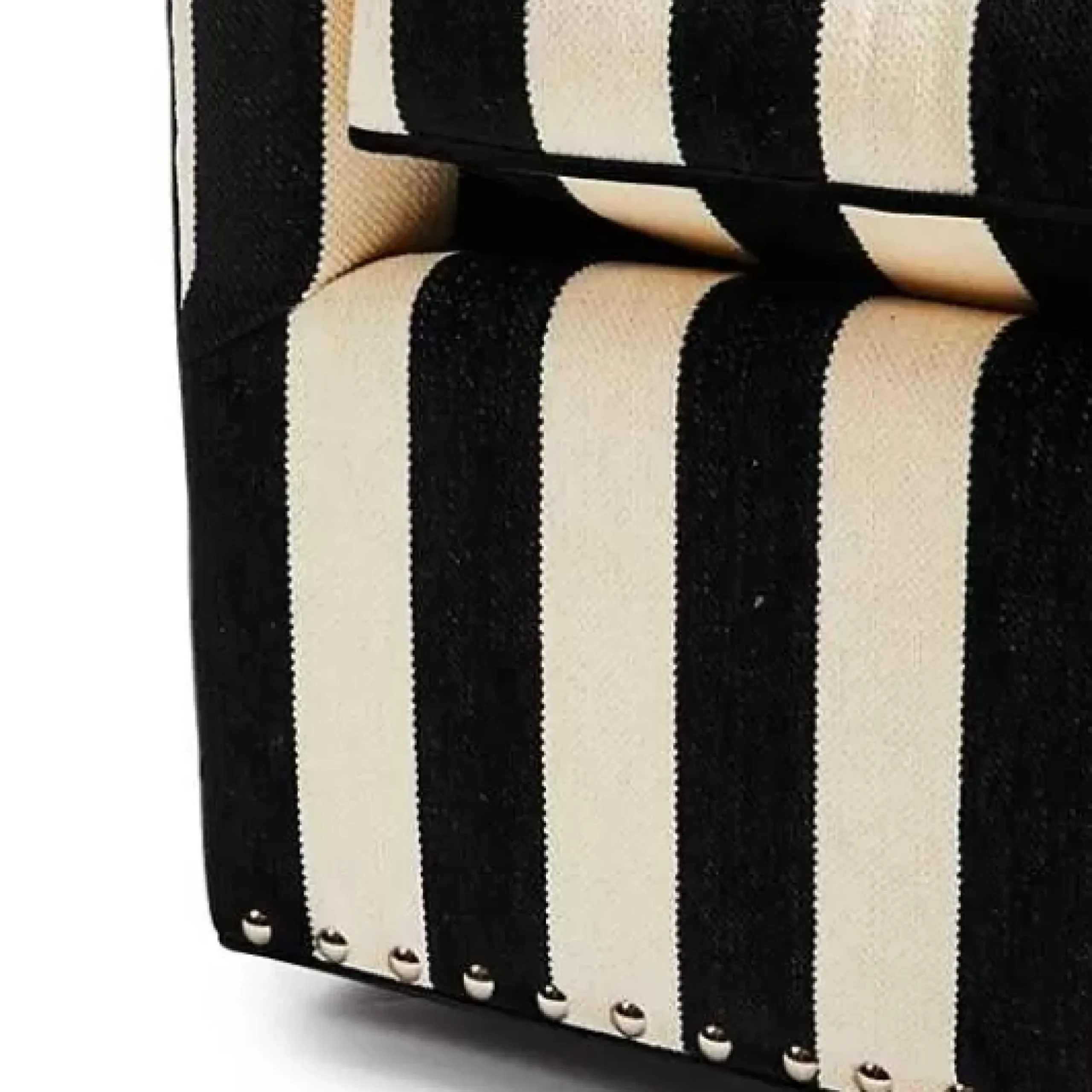 MacKenzie-Childs Marquee Black Stripe Chenille Swivel Chair< Living Room