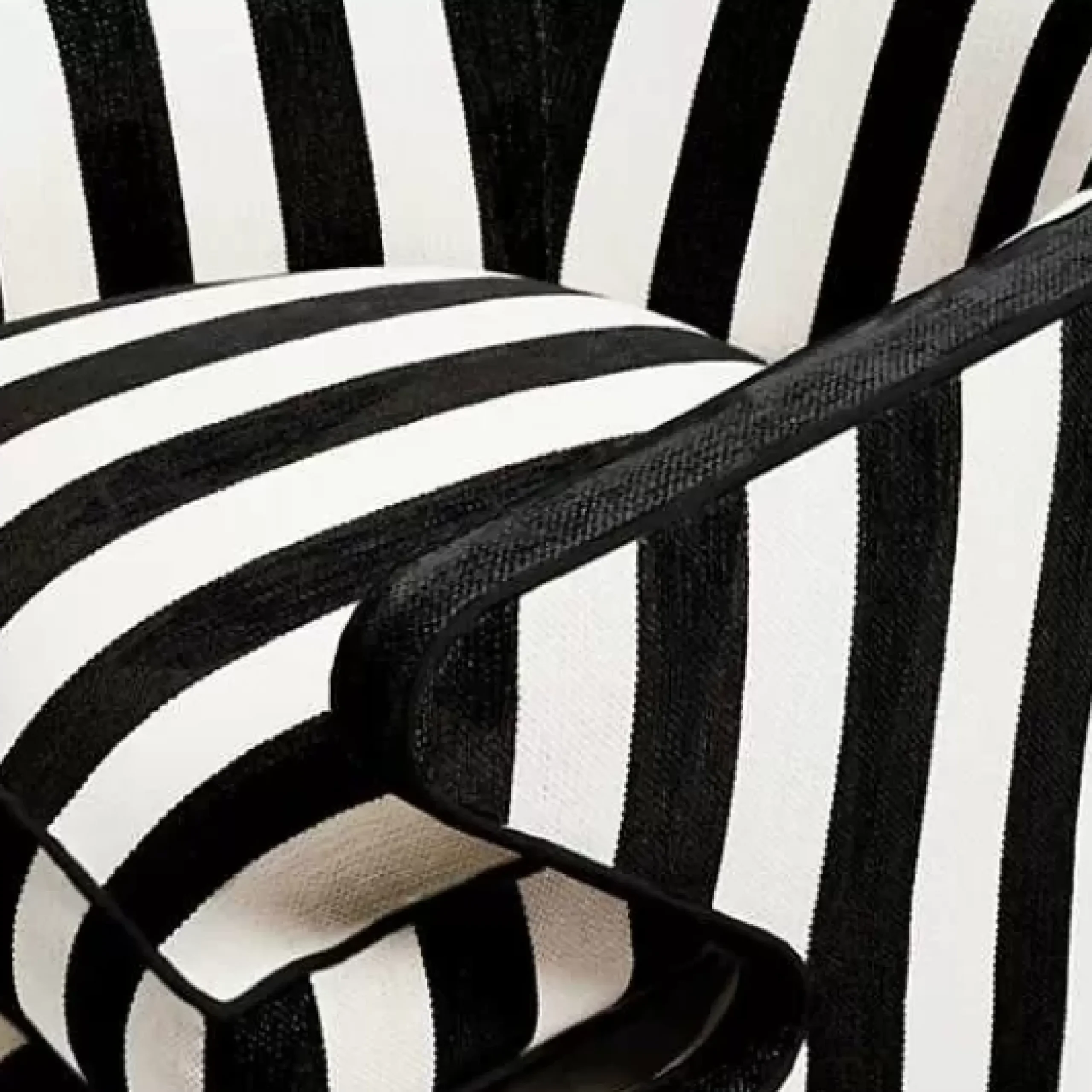 MacKenzie-Childs Marquee Black Stripe Chenille Accent Chair< Living Room