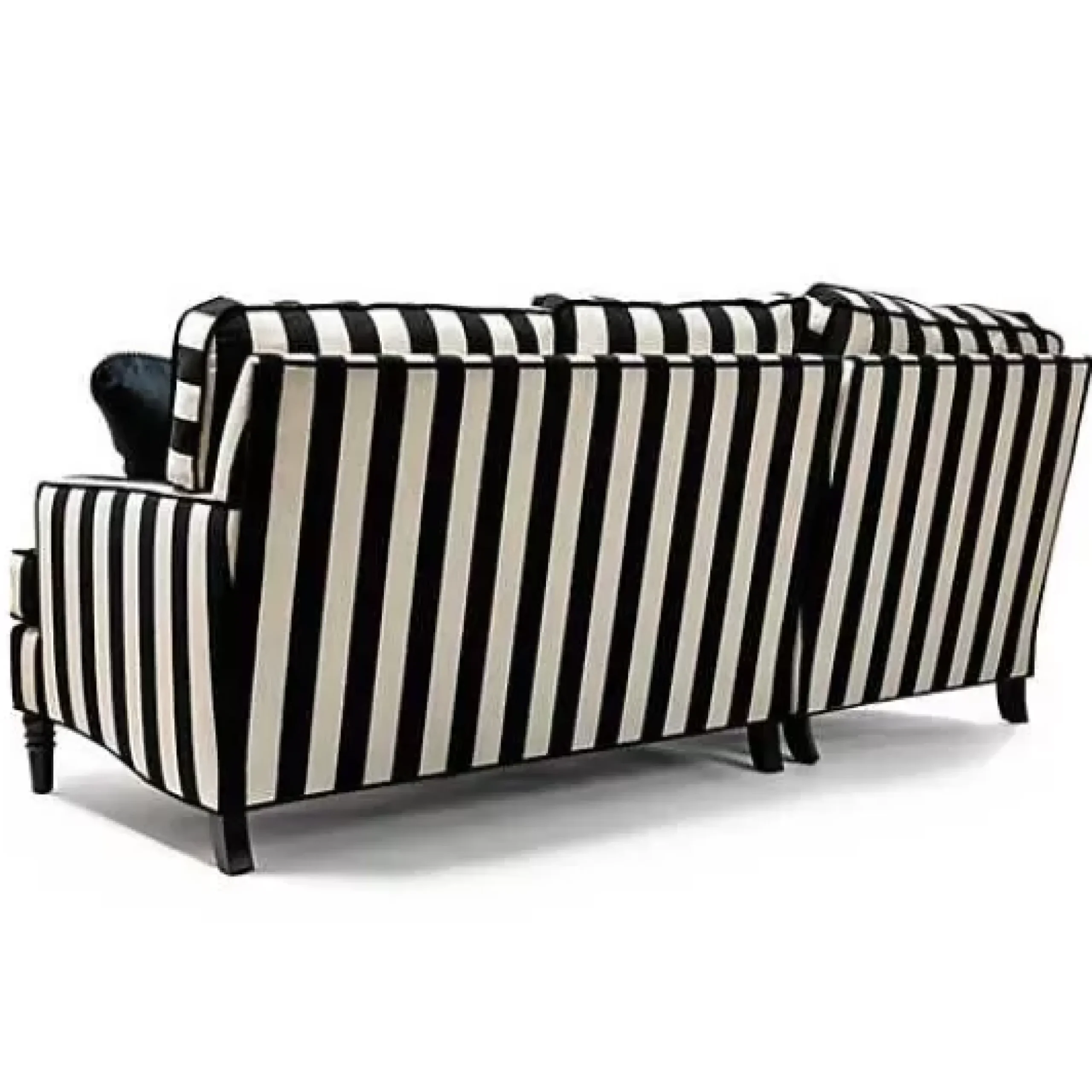 MacKenzie-Childs Marquee Black Stripe 2-Piece Left Arm Chaise Sectional< Living Room