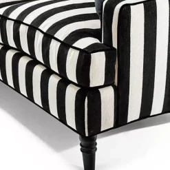 MacKenzie-Childs Marquee Black Stripe 2-Piece Left Arm Chaise Sectional< Living Room