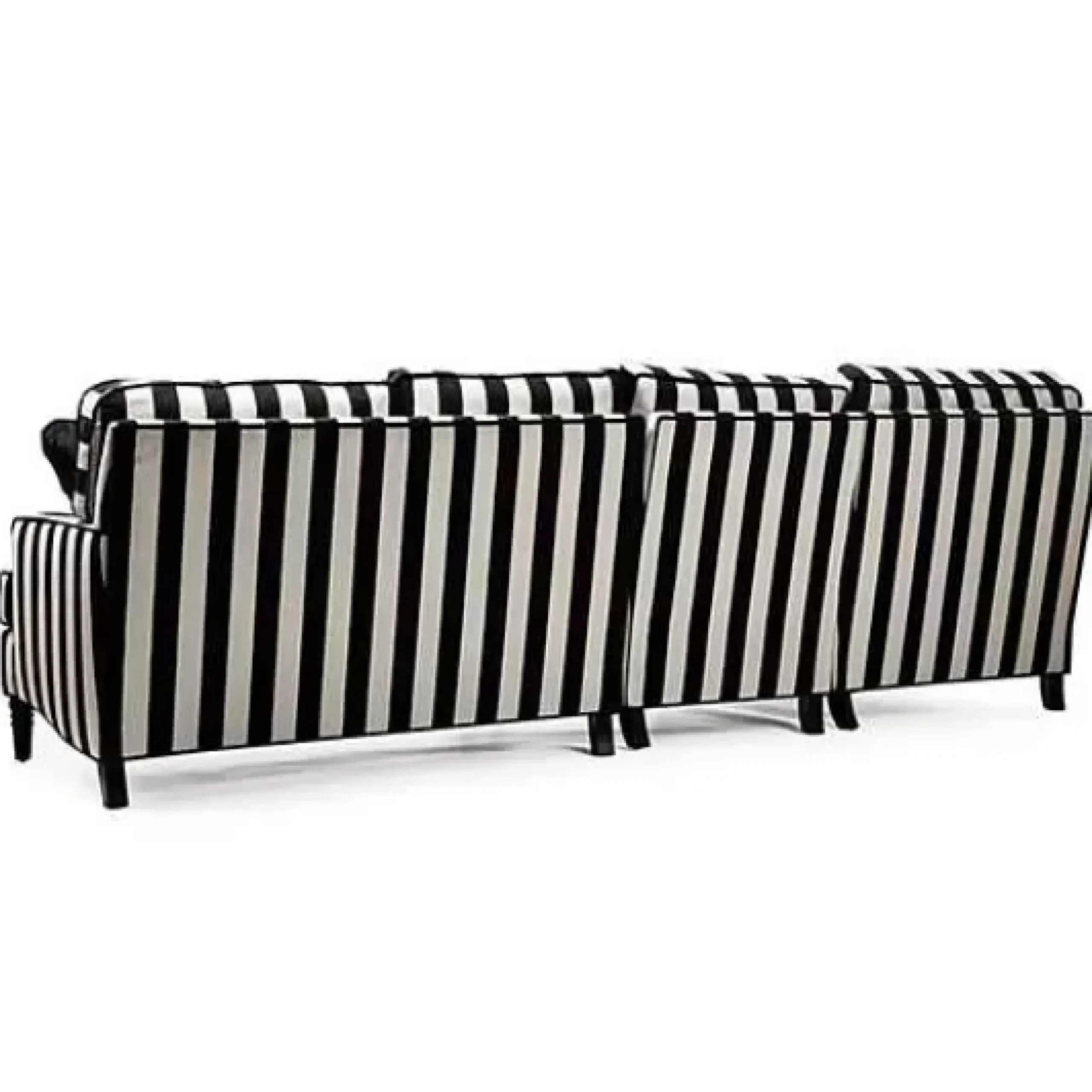 MacKenzie-Childs Marquee Black Stripe 2-Piece Left Arm Chaise Sectional< Living Room