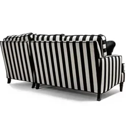 MacKenzie-Childs Marquee Black Stripe 2-Piece Right Arm Chaise Sectional< Living Room