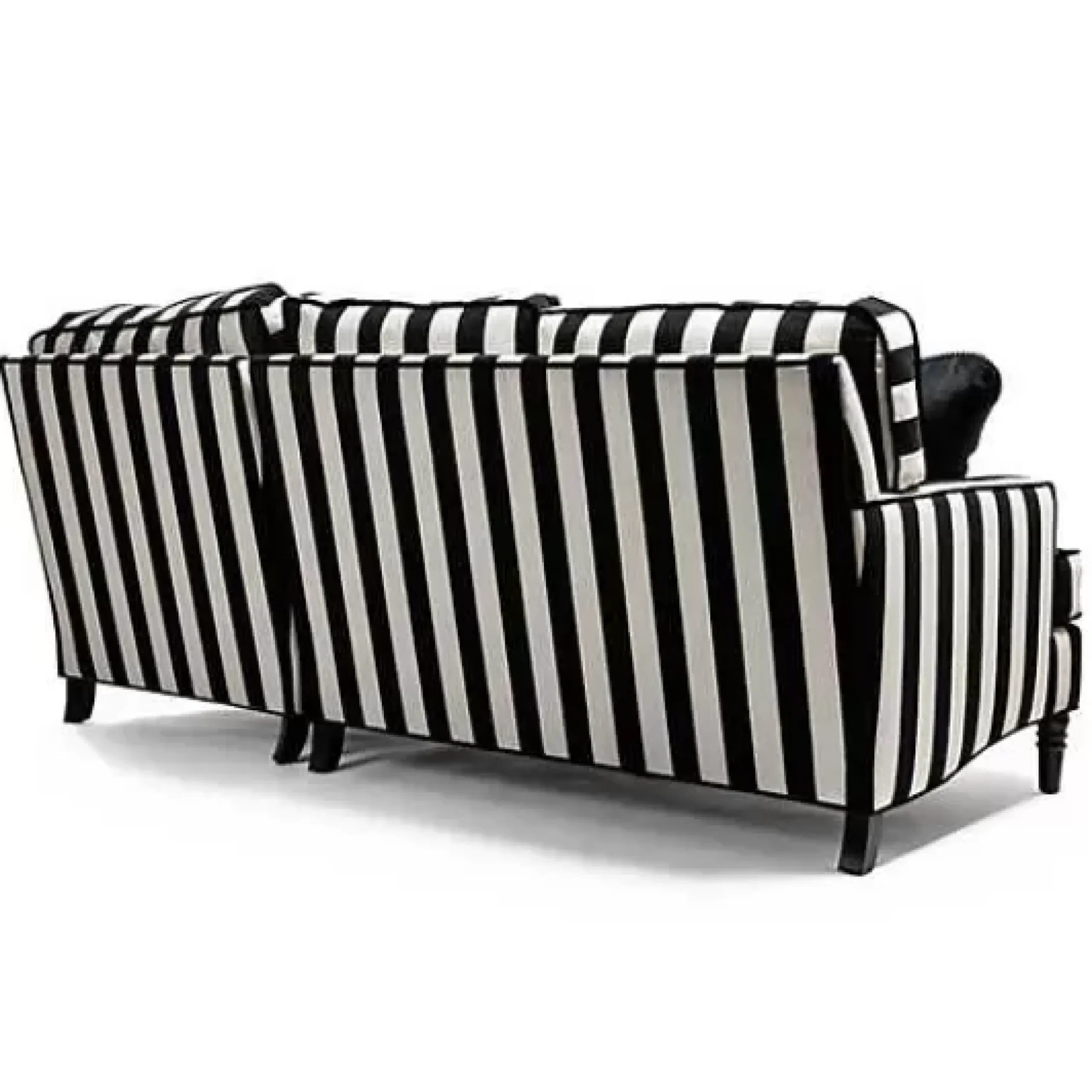 MacKenzie-Childs Marquee Black Stripe 2-Piece Right Arm Chaise Sectional< Living Room