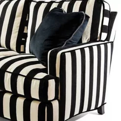 MacKenzie-Childs Marquee Black Stripe 2-Piece Right Arm Chaise Sectional< Living Room