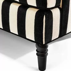 MacKenzie-Childs Marquee Black Stripe 2-Piece Right Arm Chaise Sectional< Living Room