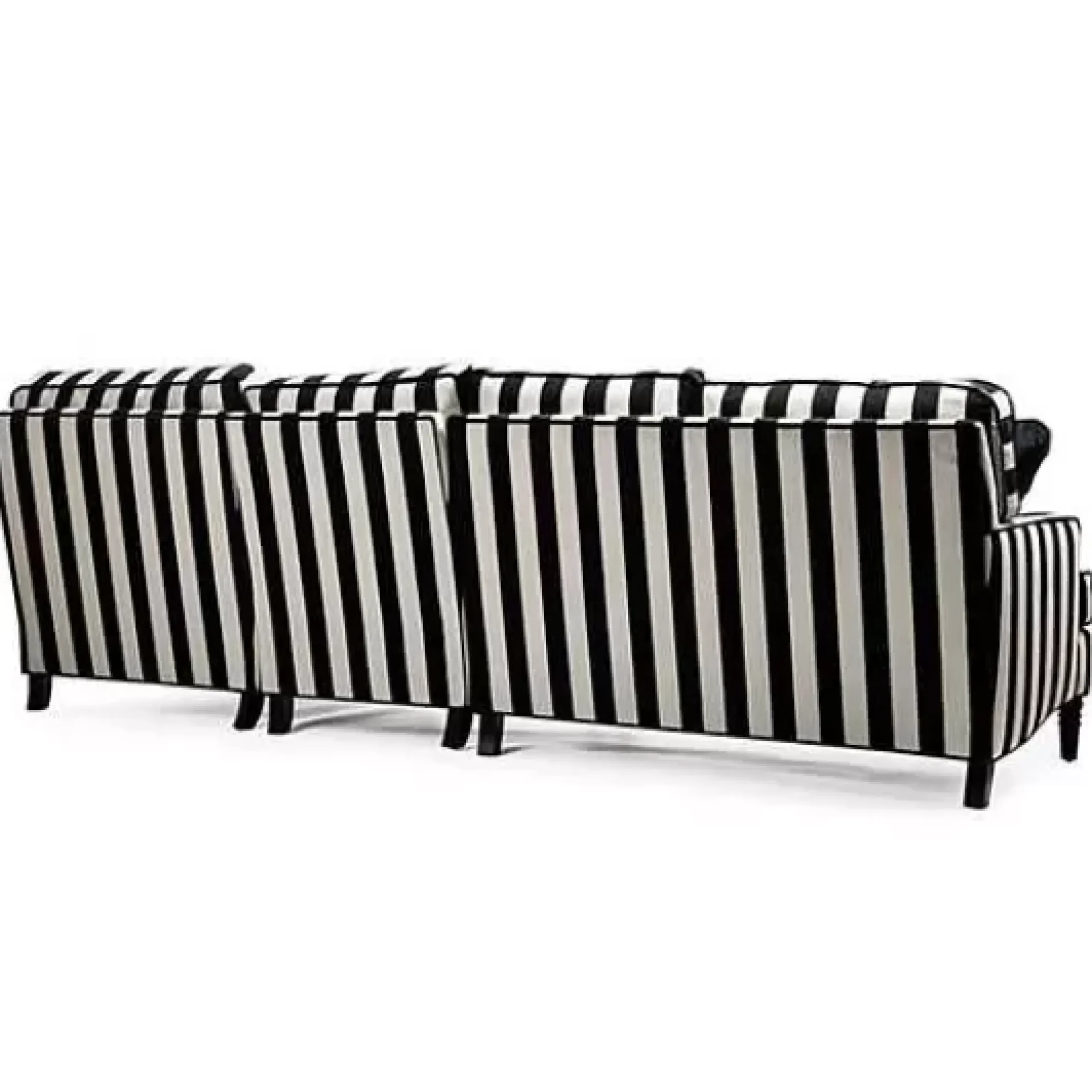 MacKenzie-Childs Marquee Black Stripe 2-Piece Right Arm Chaise Sectional< Living Room